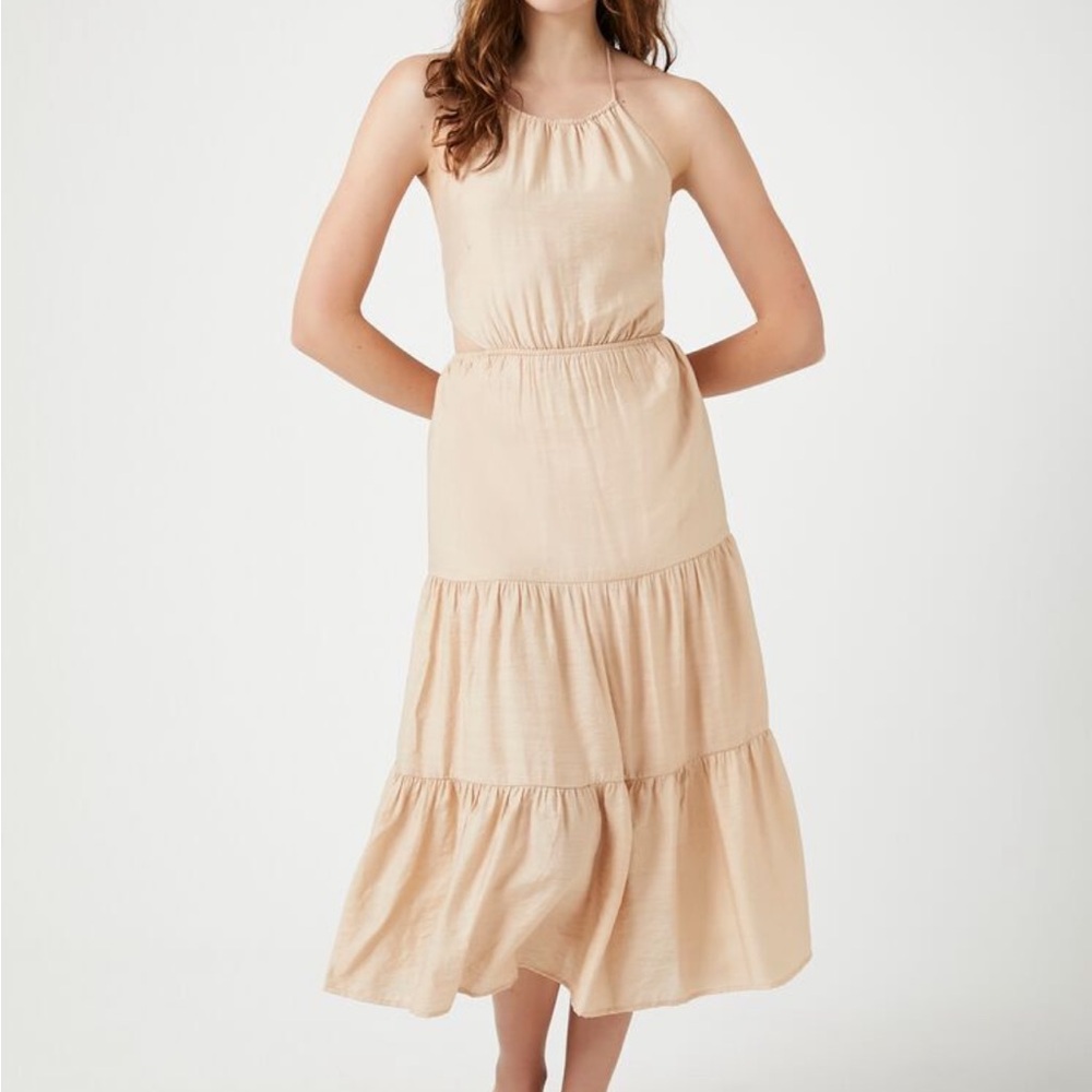 Midi tiered halter dress